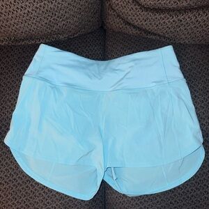 lululemon athletica light blue women's athletic shorts